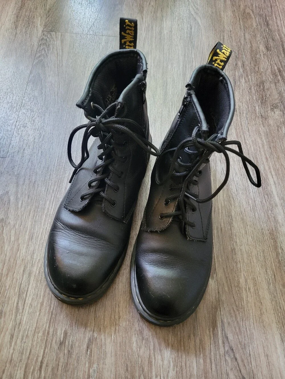 Doc Martens Youth Combat Boots Lace Up Side Zip Juniors Unisex Mens 6 Ladies 7